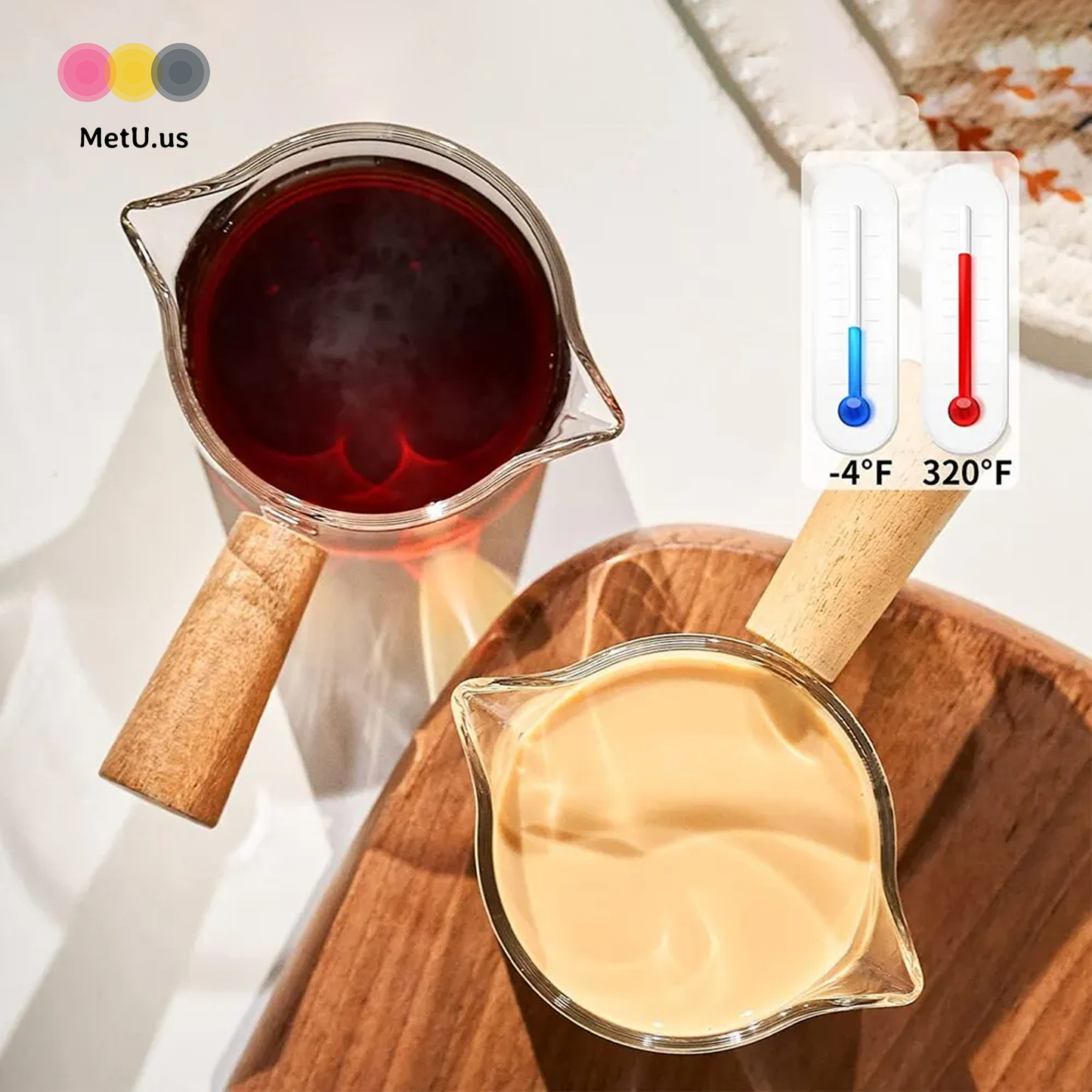 Espresso measuring Glass with bamboo handle
