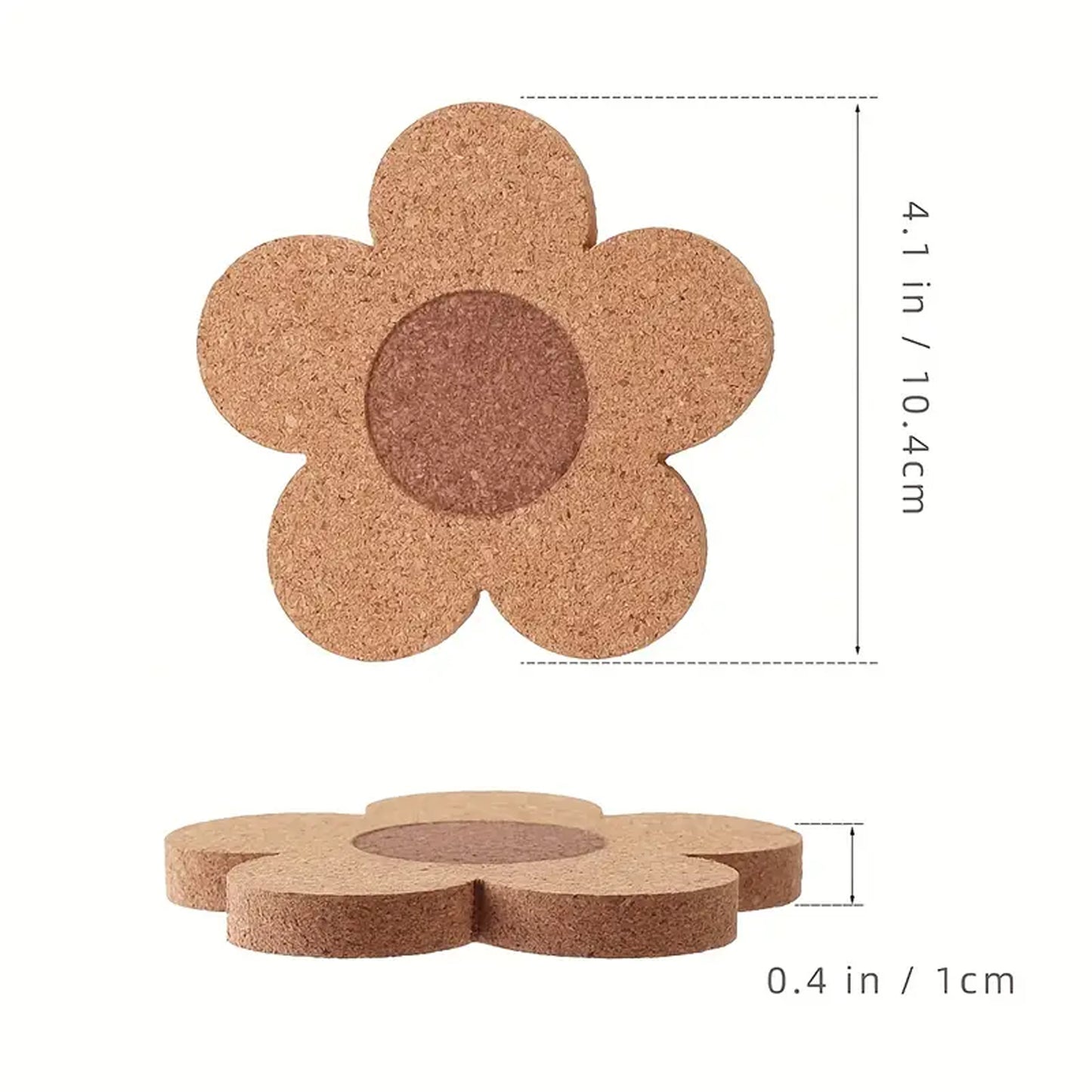 Cork Coasters, Floral Shape, Heat Insulation Mat